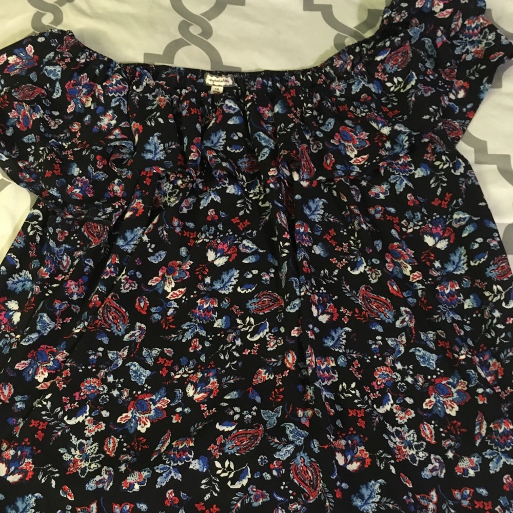 1X Eyeshadow over shoulder Blouse